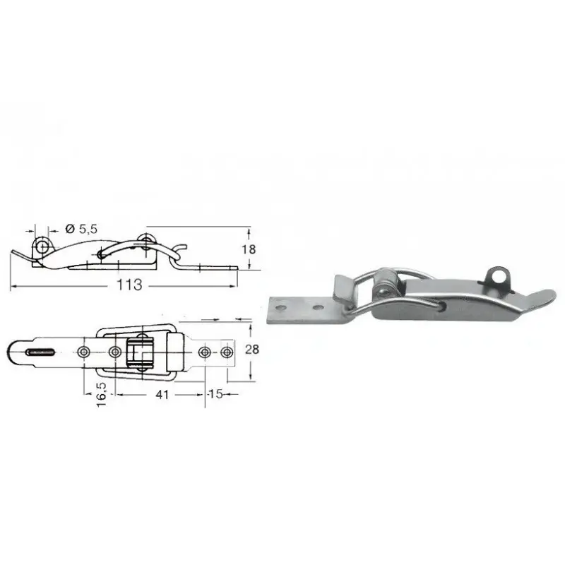 Chiusura a leva in acciaio inox con portalucchetti Offerta Del Giorno
