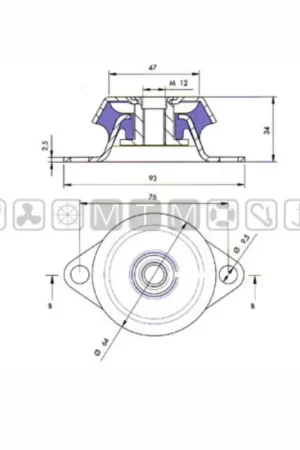 Supporto antivibrante 45 kg. SH45 Prezzo Ridotto