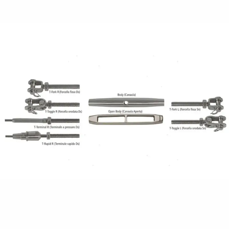 Prezzo Scontato Tenditori modulari destro inox T-rapid Ø 10 mm.- cavo Ø 5 mm.