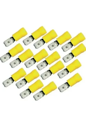Promozione Esclusiva 100PZ Faston maschio giallo 6,35x0,8mm Cavo 4:6mmq GF-M 608 ML24527602-100