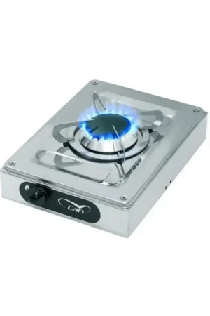 Fornello a Gas ad Appoggio Hotty 1 in Acciaio Inox 1 Fuoco 210x290mm MT1504040 Economico
