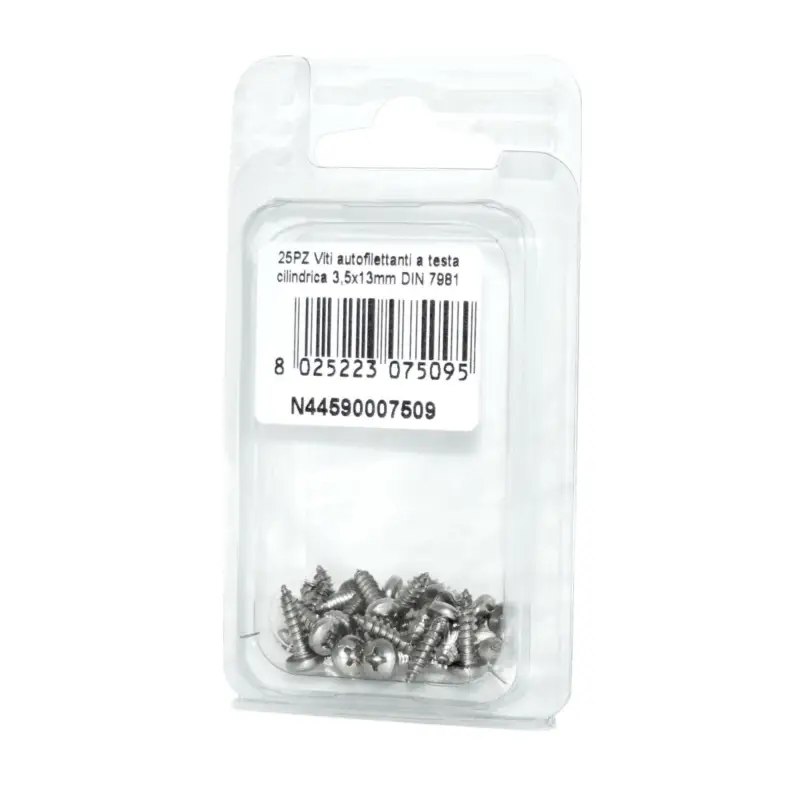 Viti autofilettanti a testa cilindrica DIN7981 Inox A2 3,5x13mm 25pz N44590007509 Miglior Prezzo