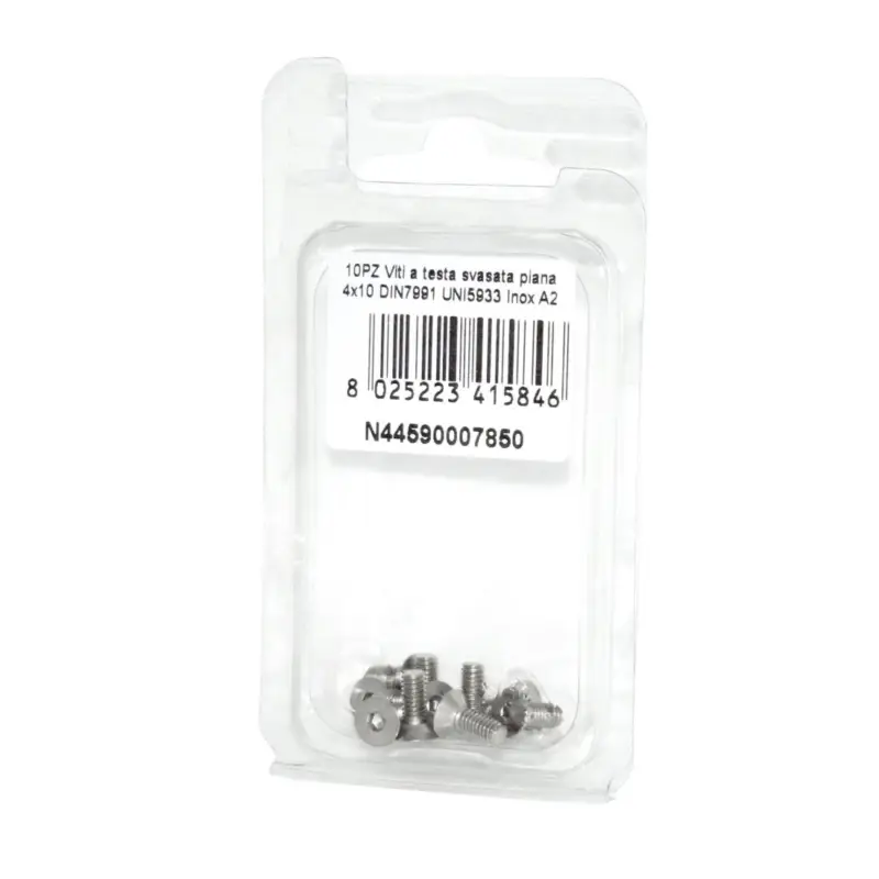 Acquista Ora Viti a Brugola DIN7991 UNI5933 Inox A2 a testa svasata piana 4x10mm 10pz N44590007850