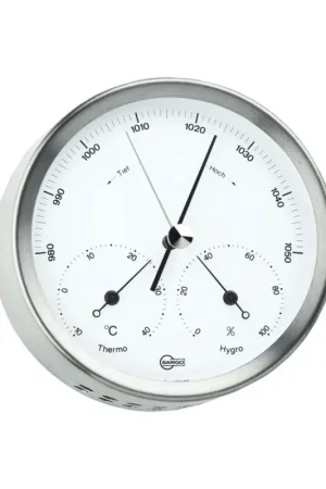 Barigo Steel Baro/termo/igrometro in acciaio inox 102x100x40mm OS2808001 Promo Stagionale