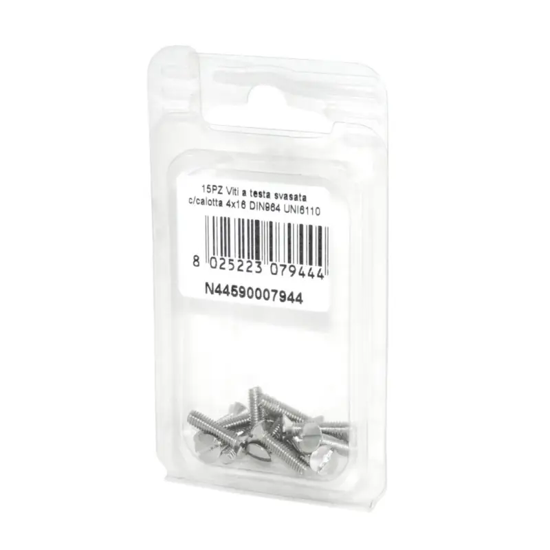 Sconto Viti a testa svasata con calotta DIN 964 UNI 6110 Inox A2 4x16mm 15Pz N44590007944