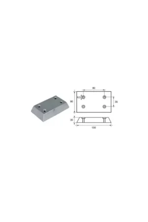 Anodo di zinco a piastra per timone e flaps D.130x80mm N80605930239 Prezzo Basso