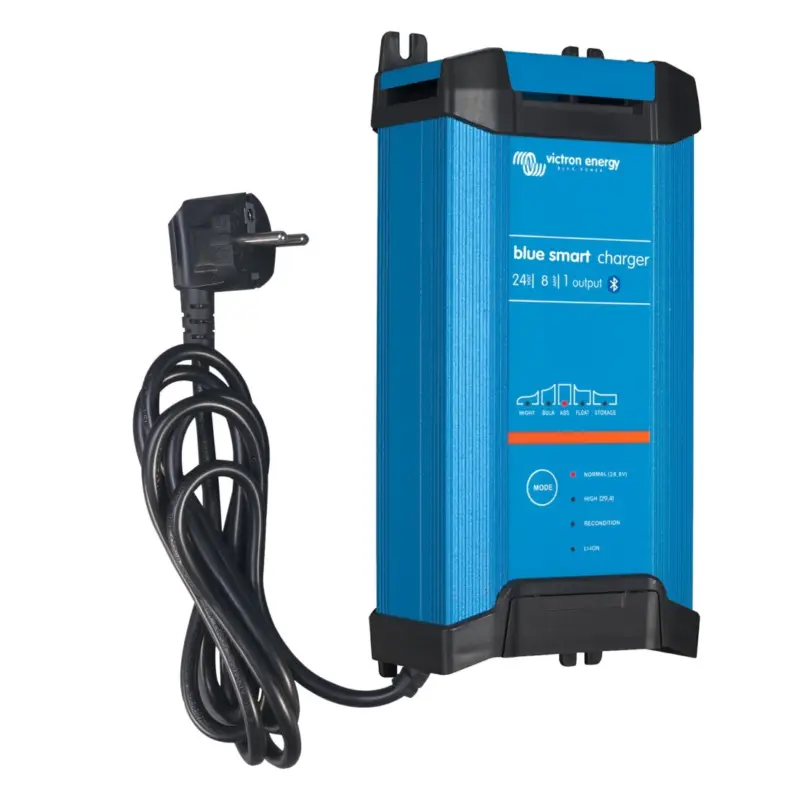 Consegna Rapida Victron Blue Smart 24/8 Caricabatterie 24V 8A IP22 1 uscita da parete con Bluetooth UF20400F