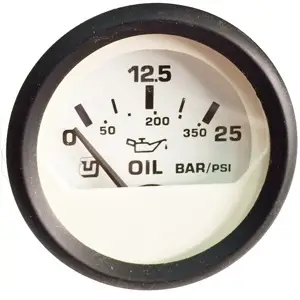 Spedizione Espresso Indicatore pressione olio 0/25 quadrante bianco serie ULTRA WHITE