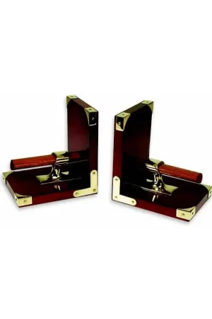Must-Have Coppia fermalibri in legno. Bitte e angoli in ottone