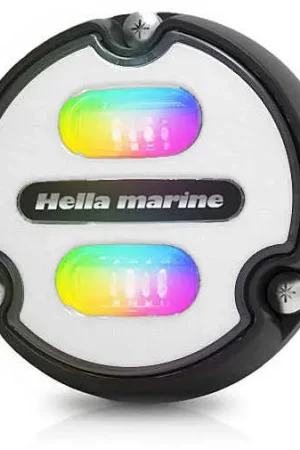 Consegna Rapida Faro subacqueo Hella marine Led Apelo A1 - Quadrante Bianco - Luce RGB