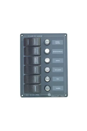 Pannello alluminio 6 interruttori verticale Ultima Occasione