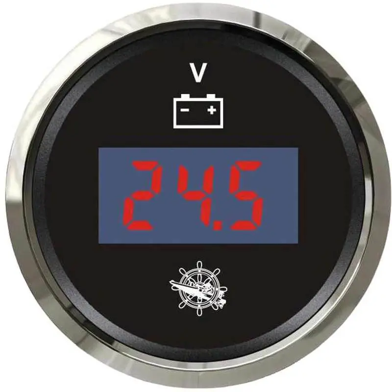 Prezzo Conveniente Voltmetro Digitale Nero + Cromo 8/32 V.