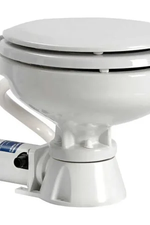Soddisfatti O Rimborsati WC elettrico barca 12 Volt sedile laccato Bianco