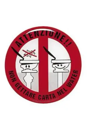 Adesivo " Divieto gettare oggetti nel WC " Pagamento Sicuro