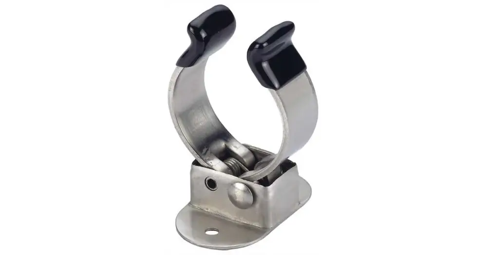 Clip in Acciaio Inox per bloccaggio ganci accosto, canne da pesca Pagamento Sicuro