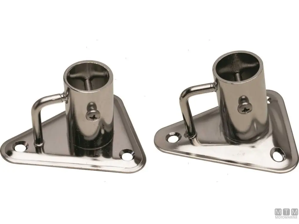 Pagamento Sicuro BASE CANDELIERE TRIANGOLARE PIANA D25MM ACCIAIO INOX 316
