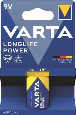 Non Perdere BATTERIA VARTA 9V TRANSISTOR ALCALINE LONGLIFE POWER