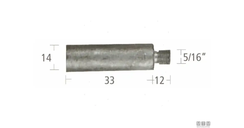 ANODO BARROTTO CATERPILLAR 14X33MM IN ZINCO Ultimissimo Modello