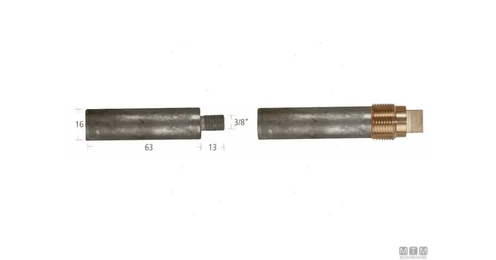 ANODO BARROTTO CATERPILLAR 16X63MM IN ZINCO Ultime Pezzi