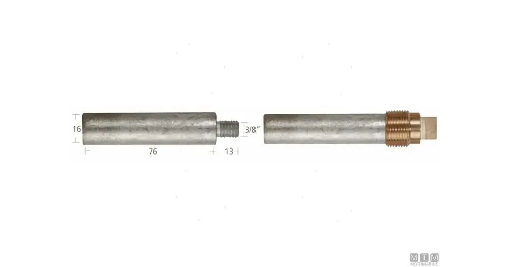 ANODO BARROTTO CATERPILLAR 16X76MM IN ZINCO Novità