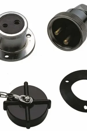 Professionale PRESA E SPINA 12/24V OTTONE CROMATO 4 POLI 5A