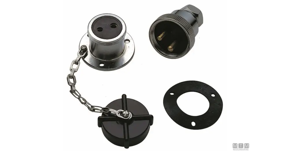 Professionale PRESA E SPINA 12/24V OTTONE CROMATO 4 POLI 5A