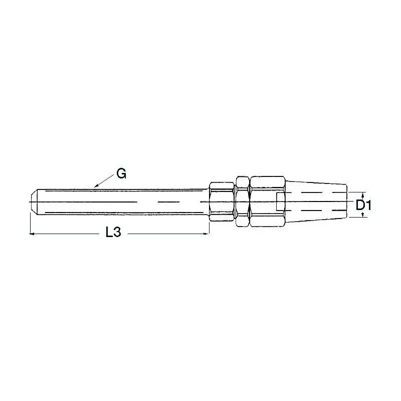 Bestseller Terminale inox tenditore Ø 5 mm per cavi in acciaio AISI316 - Osculati - Compatibile con cavi da 19/49/133 fili