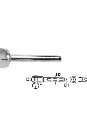 Offerta Terminale Inox Forcella Ø 2,5 mm - Accessorio per Sartie e Stralli Nautici - Blue Wave