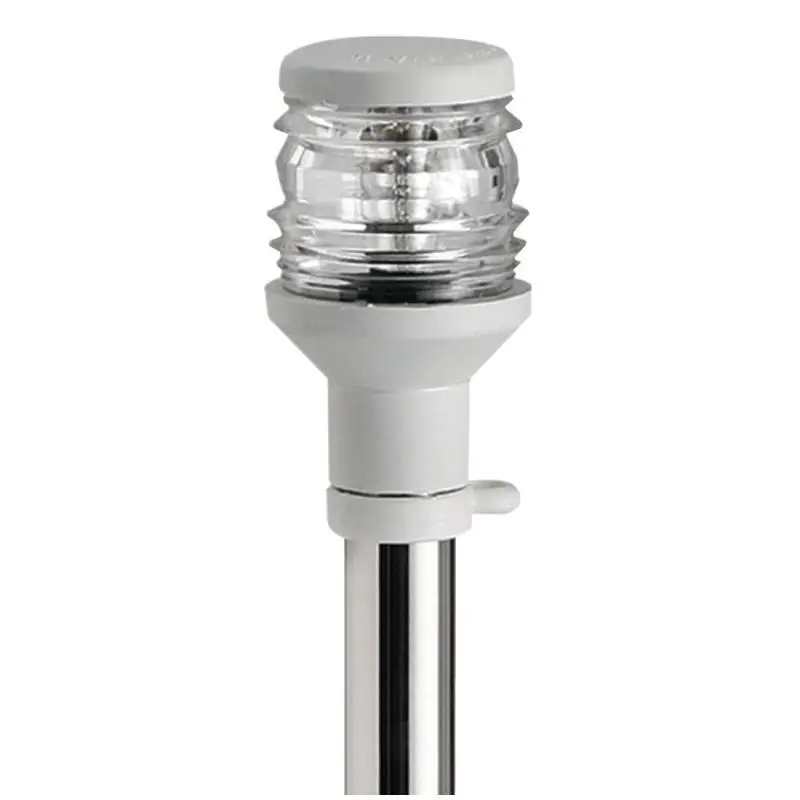 Asta Inox Telescopica Osculati con Fanale in Plastica Bianca per Imbarcazioni fino a 20m - Regolazione Autobloccante, Portabandiera e Luce di Coronamento Ordina Subito