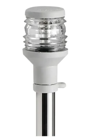 A Buon Prezzo Asta con fanale Osculati 11.412.16 in acciaio inox lucidato a specchio per imbarcazioni fino a 20 m con basetta Flush Deck