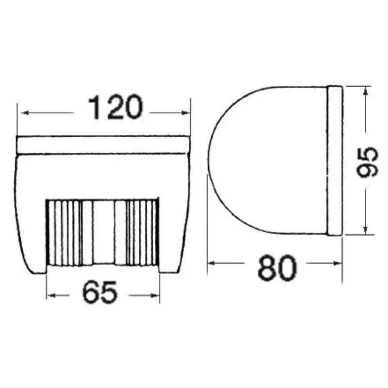 Compra Oggi Stesso Fanale U78 Poppa Bianco/Nero 24 V Osculati - Certificato COLREG72 per Imbarcazioni fino a 20 m in Policarbonato e Plexiglass