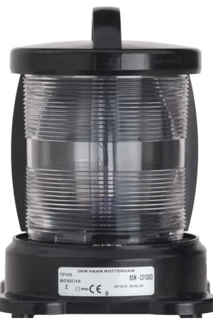 Acquista Ora Fanale Nautico DHR Bianco 225° - Omologato in Policarbonato Nero e Acciaio Inox con Lampadina a Filamento Verticale