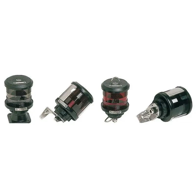 Fanale DHR rosso 25 W - Fanale nautico omologato in policarbonato nero e acciaio inox con lampadina a filo verticale per barche e nautica. Più Venduto