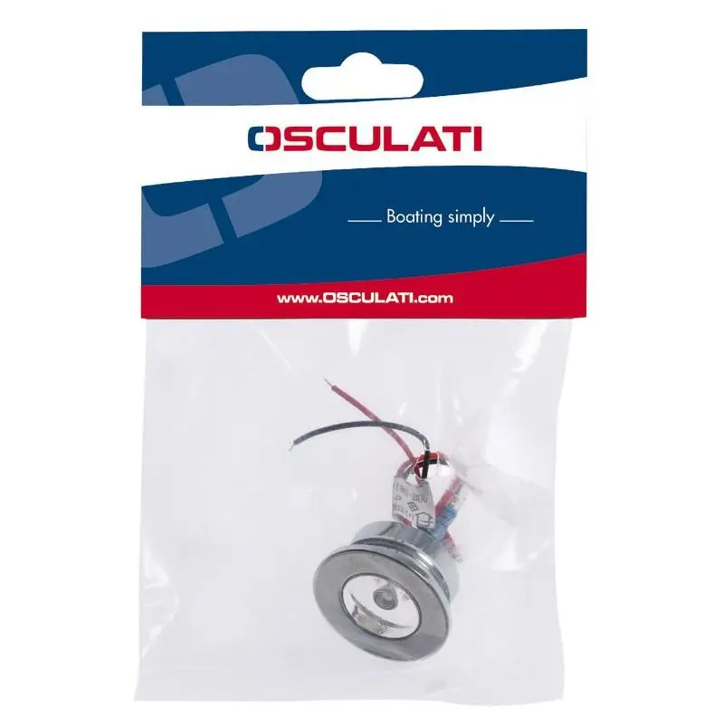 Prezzo Ridotto Luce cortesia a LED tonda blu in ottone cromato per barche e yacht - Osculati