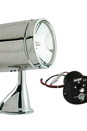Prezzo Scontato Faro Guest modello 5 12 V con bulbo Sealed Beam stagno a doppia luce, rotazione orizzontale 450° e verticale 70°, base in acciaio inox 316, testa in acciaio inox 304.