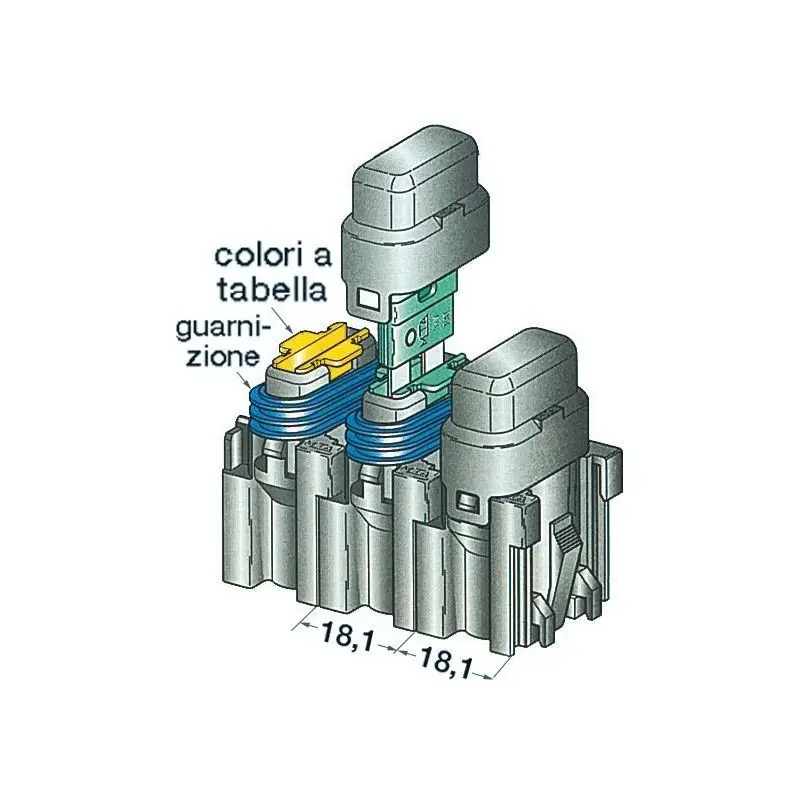 Direttamente Dal Produttore Portafusibili Nautici Componibili ad Incasso 20 A con Coperchio, Guarnizione in Silicone e Secondary-Lock Colorato per Fusibili a Lama Standard