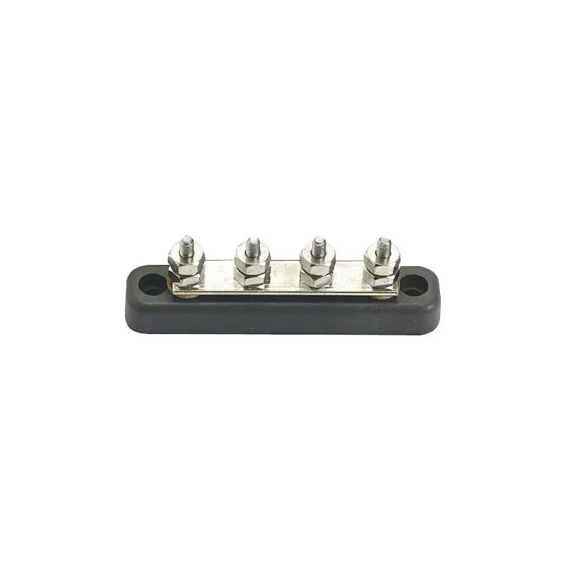 Bus Bar Porta Terminali 4x5 mm in Rame Nichelato con Base Plastica Isolante per Nautica - Completo di Viti e Dadi in Acciaio Inox per Sistemi 12/48 Volt Sconto
