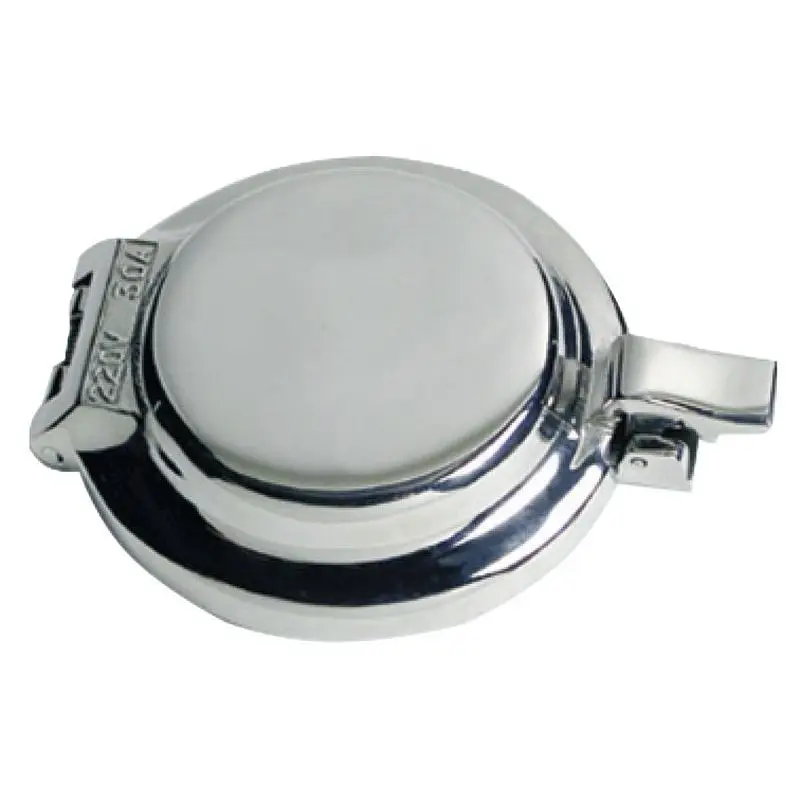 Must-Have Presa Inox Tonda 30 A 220 V per Nautica e Barche con Corpo in Luran Resistente UV e Contatti in Ottone Argentato