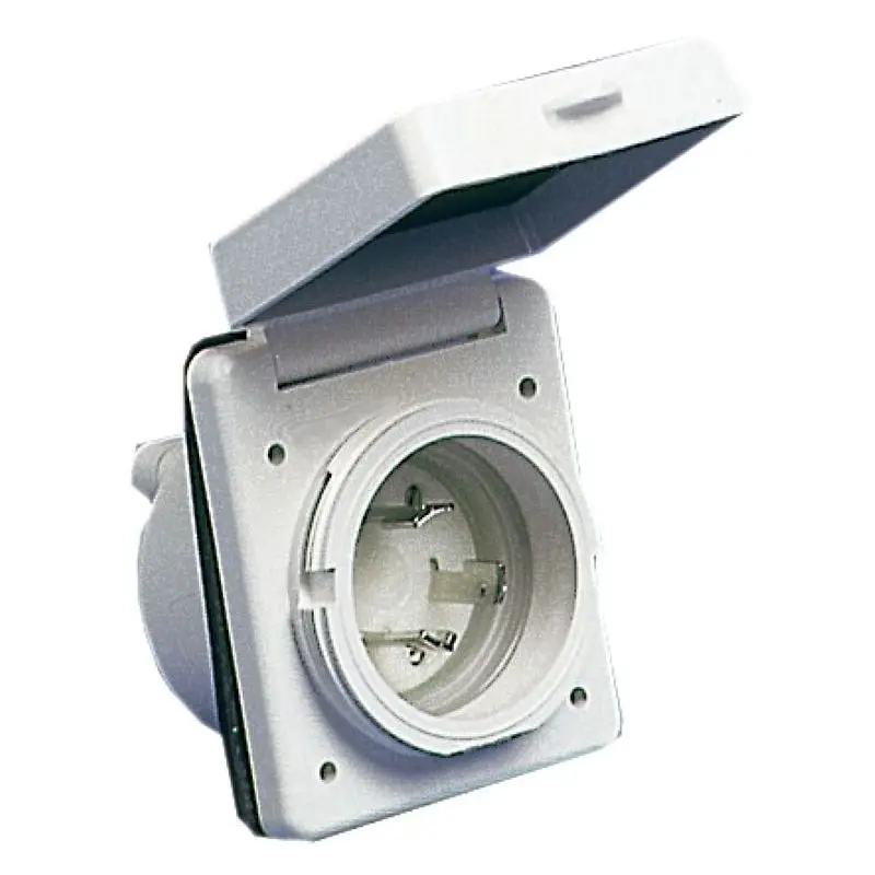 Quantità Limitata Presa ABS 30 A 220 V per Nautica - Corpo in Luran Resistente UV, Contatti in Ottone Argentato, Protezione Cavi e Cappuccio in PVC con Ghiera a Rotazione Rapida