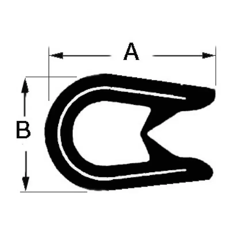Direttamente Dal Produttore Profilato PVC Nero Armato Semiflessibile 1,5 x 4 mm per Nautica e Barche