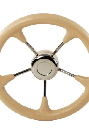Volante in poliuretano crema con raccordo per sistemi Ultraflex/Morse/Teleflex - Accessorio nautico di alta qualità Nuovo Arrivo