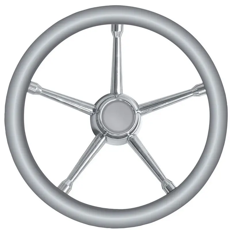 Volante A in Acciaio Inox Grigio da 350 mm con Cono Universale Ultraflex/Morse/Teleflex per Barche e Nautica Soddisfatti O Rimborsati