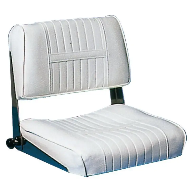 Esclusivo Sedile Guida Laterale Osculati 45 x 40 cm in Skay Elastico Bianco con Interno in Moltopren e Telaio in Compensato Marino - Adatto per Cabinati e Scafi Aperti