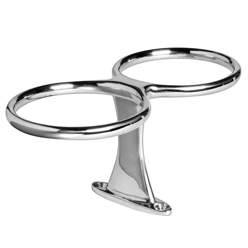 Porta Bicchieri Inox Doppio Fissaggio a Vite in Acciaio Inox AISI 316 Lucidato a Specchio - Osculati Offerta Lampo