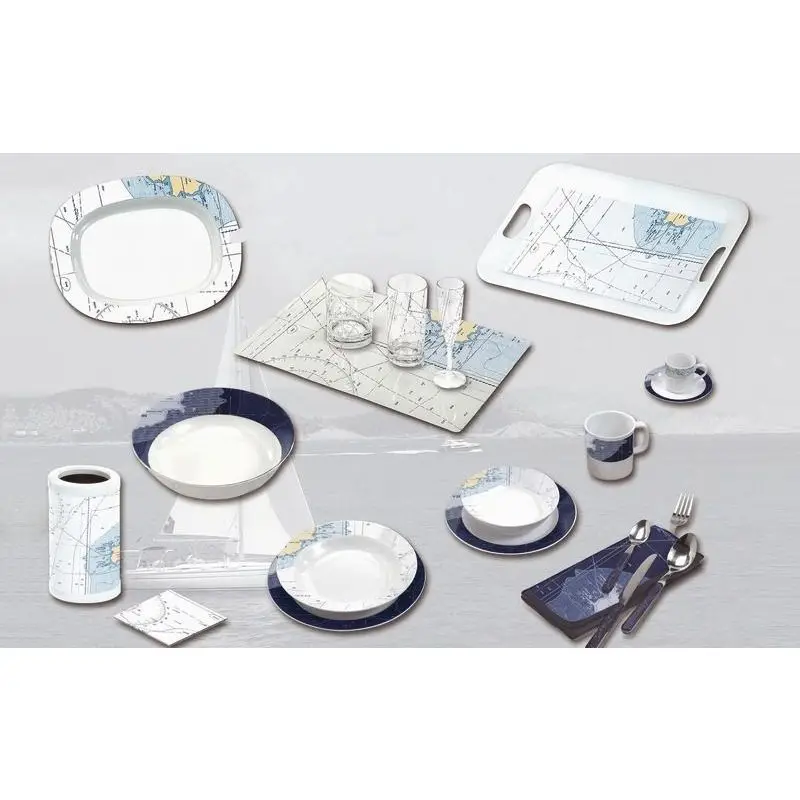 Prezzo Ridotto Set 6 Tovagliette Americane 45x30cm Infrangibili in Melamina - Accesori Nautici per il Tavolo