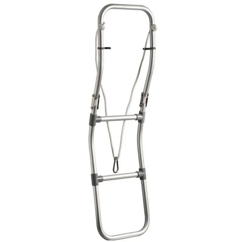 Offerta Lampo Scaletta Snodata per Gommoni 3 Gradini in Alluminio Anodizzato - Leggera, Galleggiante con Moschettone Inox e Cima di Fissaggio