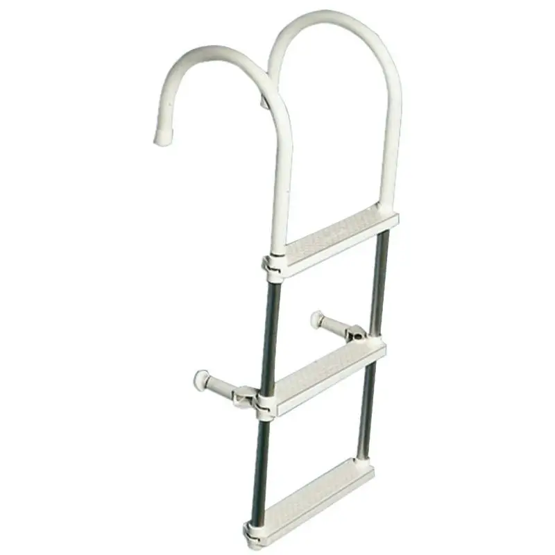Scaletta Leggera per Canotti a 3 Gradini in Anticorodal Lucidato a Specchio - Ottima Sicurezza e Comfort in Nautica Compra Adesso