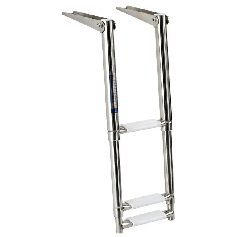Scaletta Telescopica Inox Lucidata a Specchio con 3 Gradini - Modello Stretto per Barche Subito Disponibile