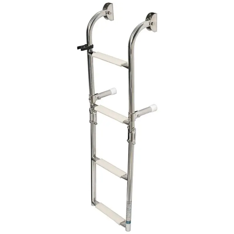Scaletta Inox 4 Gradini Osculati - Scaletta in Acciaio Inox Lucidato a Specchio con Gradini Ovalizzati e Pedana Antiscivolo per Accesso Facile e Sicuro alla Barca Ordina Subito