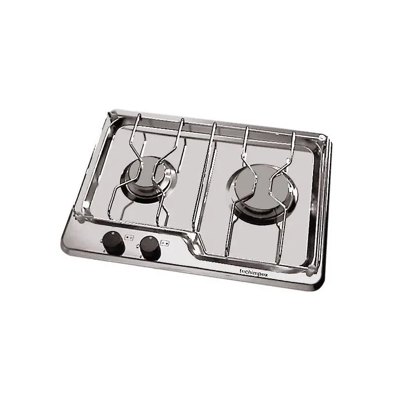 Piano Cottura 2 Fuochi in Acciaio Inox di Alta Qualità con Design All'Avanguardia e Termocoppie di Sicurezza per Nautica e Barche Popolare